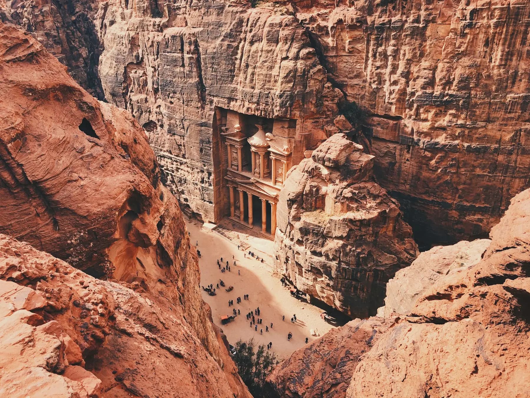 The rock-cut treasury at Petra, Jordan